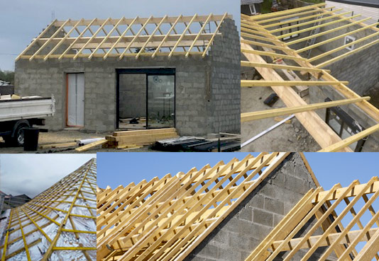 Charpente de tous styles : traditionnelle, à fermettes … du massif au lamellé-collé.. - Ets GHECHAM COUVREUR : charpentier dans la Sarthe 72 . Intervention sur Le Mans, Évron ... toute la Sarthe (72)