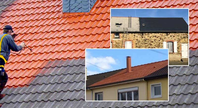 Nettoyage toiture démoussage - Ets GHECHAM COUVREUR. Nettoyage toiture, protection anti-mousse démoussage toit et Revêtement peinture hydrofuge toiture coloré sur le Mans, Évron … la Sarthe (72)