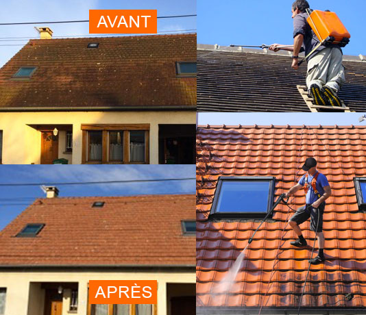 Nettoyage toiture démoussage - Ets GHECHAM COUVREUR. Nettoyage toiture, protection anti-mousse démoussage toit et Revêtement peinture hydrofuge toiture coloré sur le Mans, Évron … la Sarthe (72)